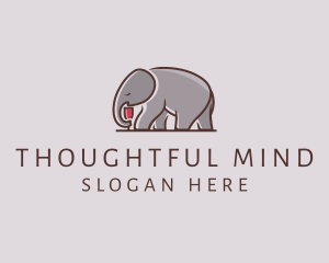 Elephant Wine Glass  logo design