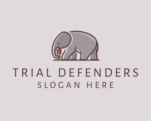 Elephant Wine Glass  logo design