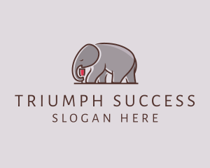 Elephant Wine Glass  logo design