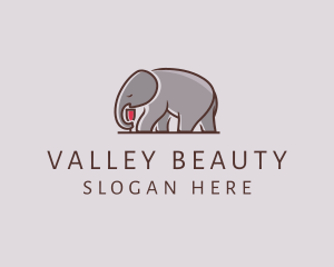 Elephant Wine Glass  logo design