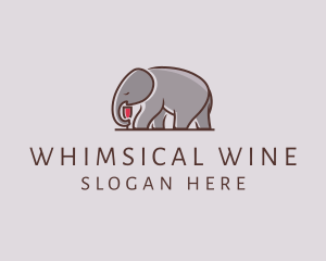 Elephant Wine Glass  logo design