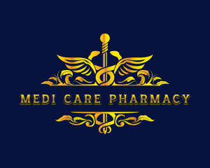 Caduceus Staff Pharmacy logo design