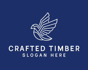 Geometric Flying Bird  logo design