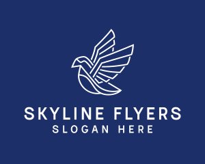 Geometric Flying Bird  logo design