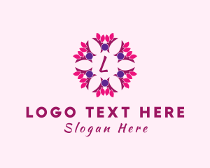 Ornamental Flower Wreath Decor Logo