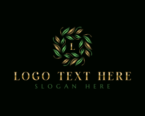 Botanical Leaves Wreath logo