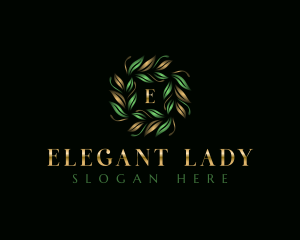 Botanical Leaves Wreath logo design