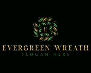 Botanical Leaves Wreath logo design