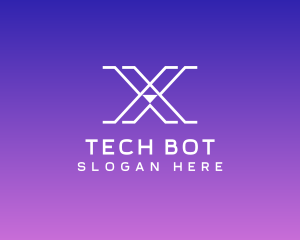 Tech AI Letter X logo design