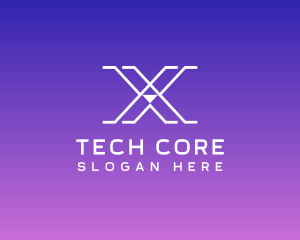 Tech AI Letter X logo design