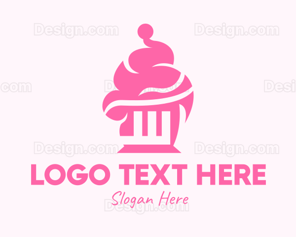 Pink Sweet Cupcake Logo