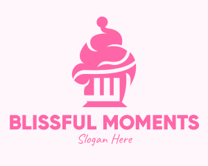 Pink Sweet Cupcake Logo