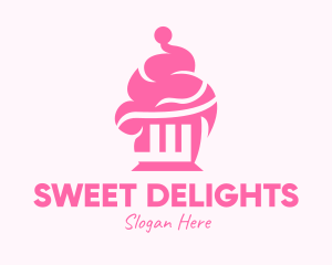 Pink Sweet Cupcake logo design