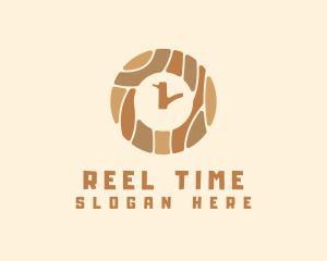 Wood Tree Clock logo design