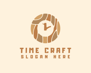 Wood Tree Clock logo design