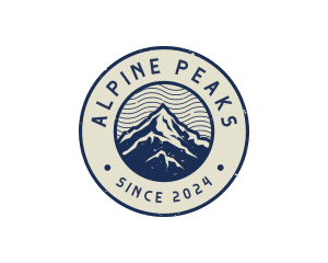 Mountain Hiking Peak Adventure logo design