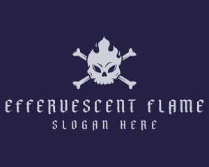 Flaming Skull Tattoo logo design