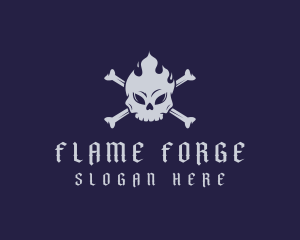 Flaming Skull Tattoo logo design