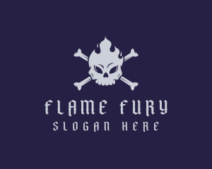 Flaming Skull Tattoo logo design