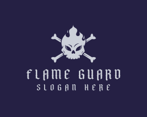 Flaming Skull Tattoo logo design