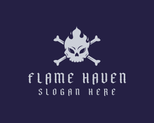 Flaming Skull Tattoo logo design