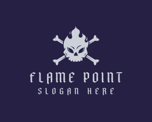 Flaming Skull Tattoo logo design