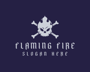 Flaming Skull Tattoo logo design