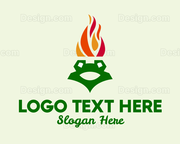 Flame Torch Frog Logo