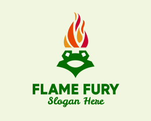 Flame Torch Frog logo design