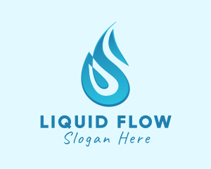 Gradient Water Droplet logo design