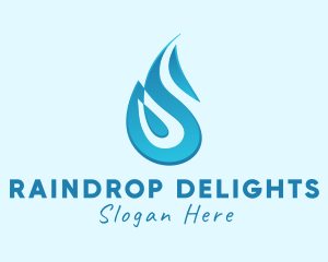 Gradient Water Droplet logo design