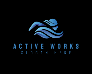 Swimming Athlete Water Sport logo design