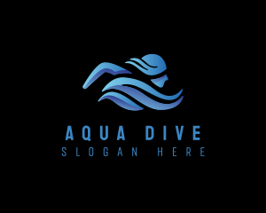 Swimming Athlete Water Sport logo design