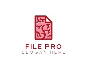 Brain Document File logo design