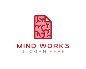 Brain Document File logo design