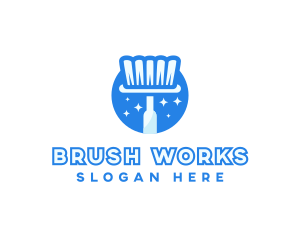 Cleaning Brush Housekeeper logo design