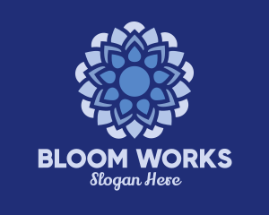 Blue Floral Decoration  logo design