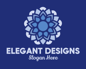 Blue Floral Decoration  logo design