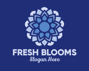 Blue Floral Decoration  logo design