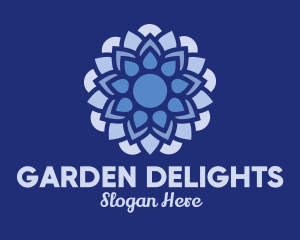 Blue Floral Decoration  logo design