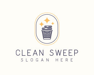 Sparkly Clean Laundry Business logo design