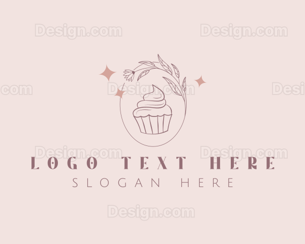 Floral Bakery Cupcake Logo