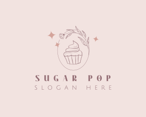 Floral Bakery Cupcake logo design