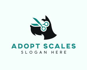 Scissors Grooming Dog logo design