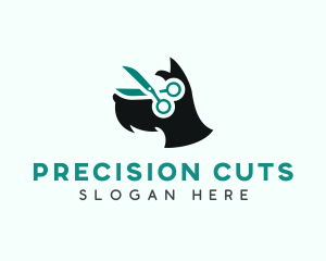 Scissors Grooming Dog logo design