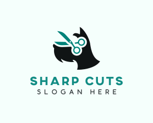 Scissors Grooming Dog logo