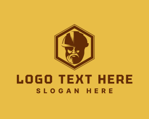 Bearded Man Construction Hat logo