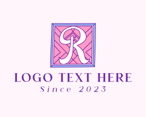 Letter R Tile Pattern logo