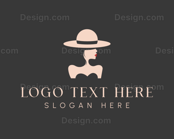 Elegant Stylish Hat Lady Logo