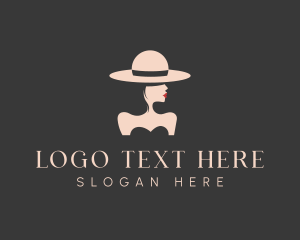 Elegant Stylish Hat Lady Logo